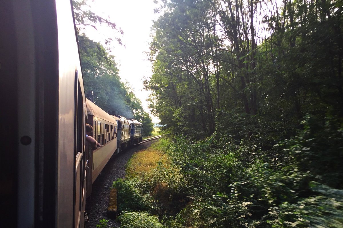 tkohout's tweet image. #Podvečer, #návrat, #léto v plné palbě a #romantika. #Vlak má fakt něco do sebe, začínám chápat, proč třeba @michalkoptar dělá to, co dělá. Jen #slunečnice nejsou jak na #TdF. A nevím, proč 3 vagóny #Sp1936 #ČeskýRáj táhnou 2 lokomotivy. Pomůže @DispecerZ? ;-)