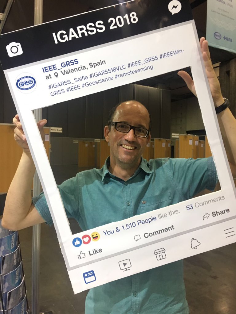IEEE_GRSS's tweet photo. Hey everyone! Come to IEEE GRSS booth and enjoy the #IGARSS18VLC selfie frame #IGARSS_Selfie @GRSSTURKEY @igarss18vlc. https://t.co/SEudsOqX7e