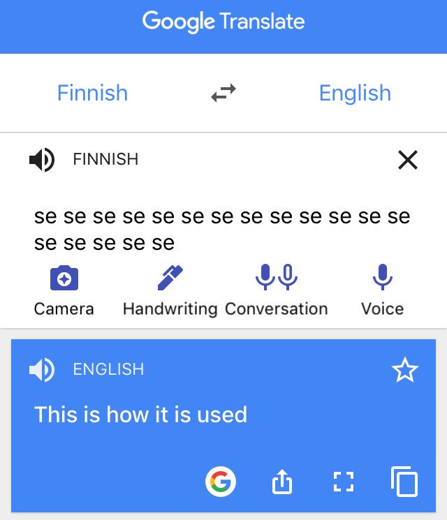 Instructions for generating meaning out of nothing with #GoogleTranslator