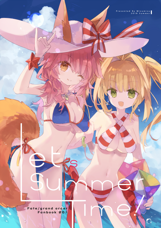 ネロ・クラウディウス(Fate) ,ネロ・クラウディウス(水着) ,玉藻の前(水着) 「台湾イベントFF32新刊のFGO水着落書き本です!
一日目L29 二日目L27、」|水々のイラスト