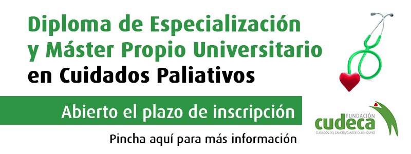 cudeca's tweet photo. Máster y Diploma Universitario de Especialización en #CuidadosPaliativos de @cudeca - @InfoUMA  Más información: https://t.co/pS0ihDVQAN @_ALCP @secpal_ https://t.co/njxITzq4a4