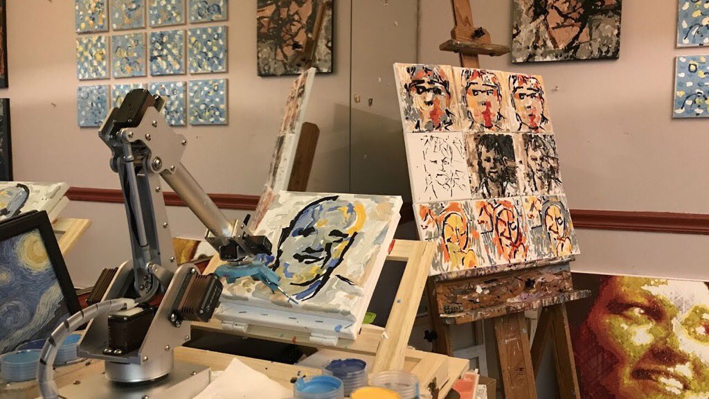 Vikezmedia's tweet photo. CloudPainter Is an AI-powered Robotic Artist https://t.co/w6mD6DAf5N #art #innovation #ArtificialIntelligence #robots #startup #CloudPainter https://t.co/tMV9uQzYzv