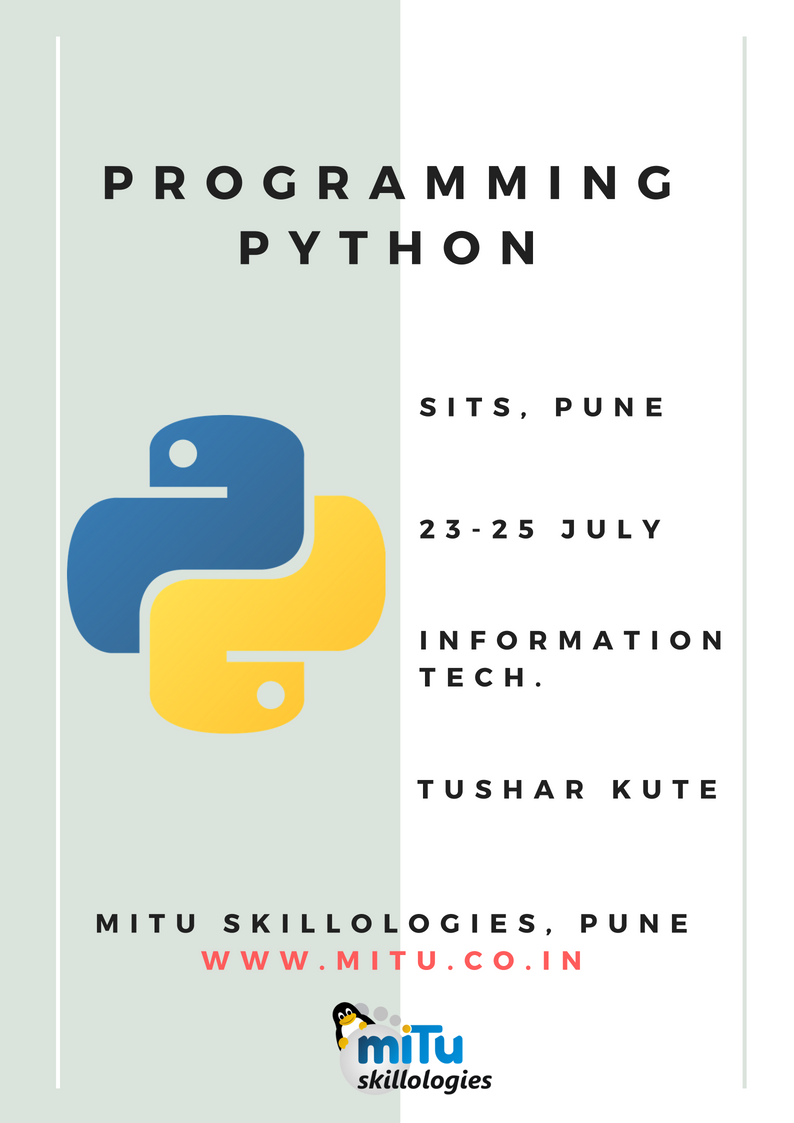 mitu_group's tweet photo. #python #opensource #training #trainers #programming #mituskillologies #pune #india #engineering #computer https://t.co/45RH15CCEe