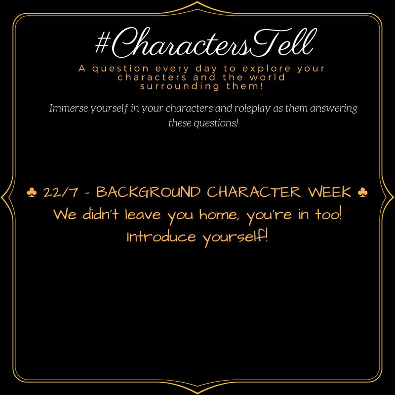 characterstell's tweet image. We start Background #characters week with introductions!
Tell us who you are!

And #tonight on the #GCnetwork :
#blog #interview with Collar and Chef, from @ladyofmind721 's "Red Letters Series"!
See you later!!