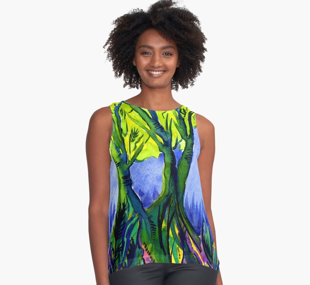 paulaannev's tweet photo. Contrast tank in my online Redbubble shop https://t.co/VyfkuzlA7O Bright, eye-catching design from one of my hand-painted watercolours. #fashion #fashionblogger #onlineshopping #ladiestank #tank #shirts #tshirt #ladieswear #Tees #womensfashion #redbubble #redbubbleartist #trees https://t.co/dZ8uuNHQut