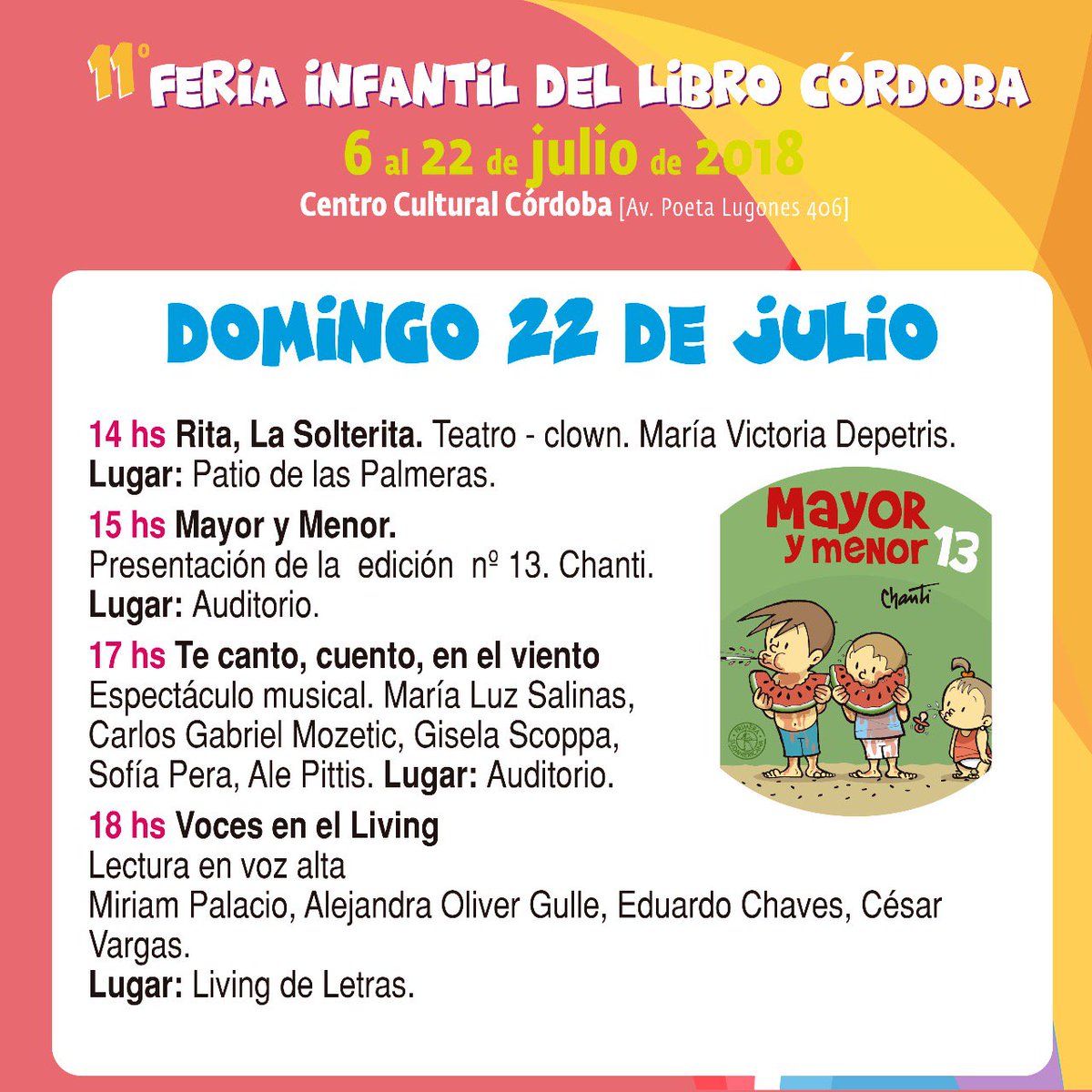Así despedimos la undécima edición de La #FeriaInfantil. Te esperamos hasta las 20hs en <a href="/CtroCulturalCba/">CCC</a>