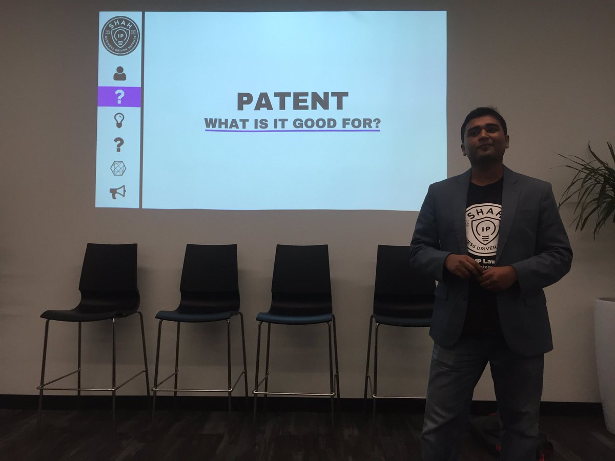 ShelleyDelayne's tweet photo. Samar Shah helping us understand what patents are good for in early-stage startups! #3DSGlobalRoundup #entrepreneurship https://t.co/4Q0aPIShWL