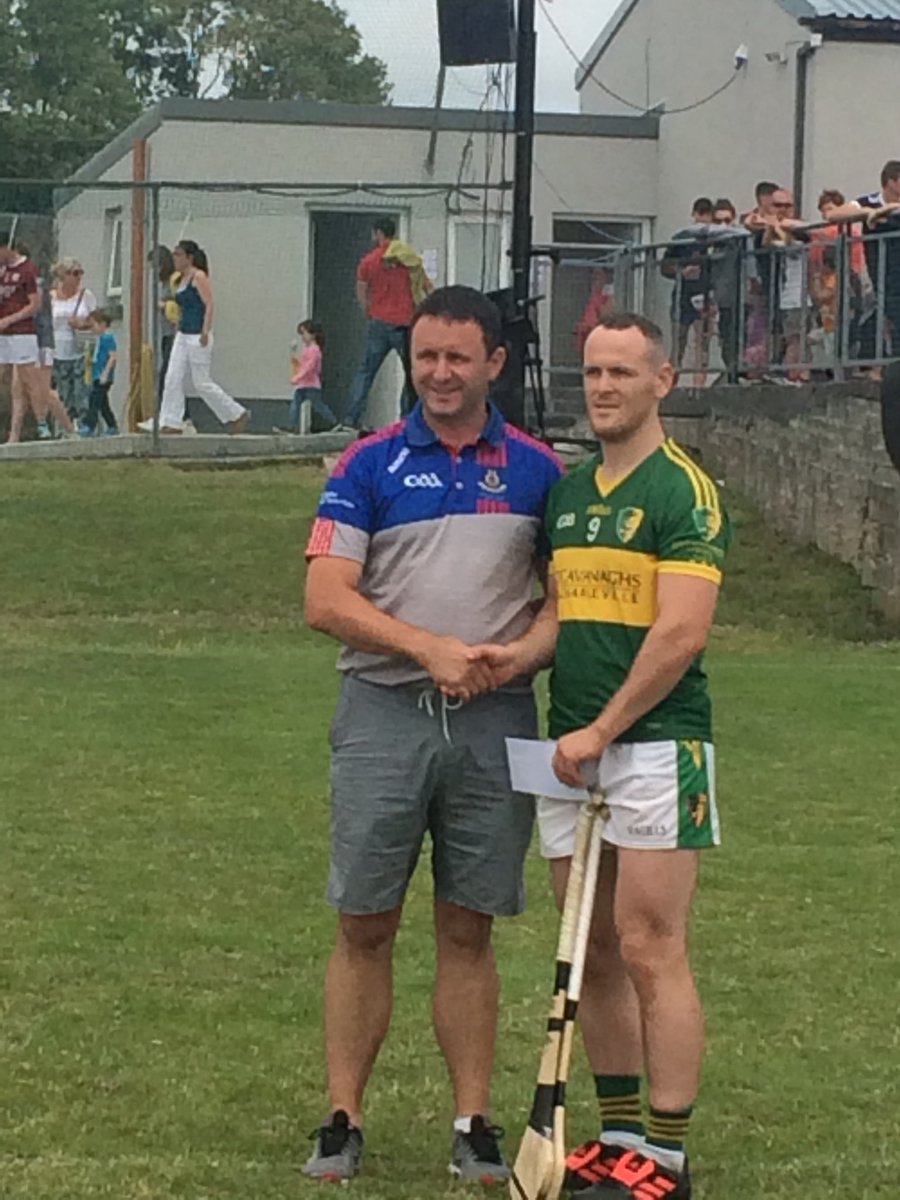 <a href="/Newtownshandrum/">Newtownshandrum GAA</a> Gerry Lane accepts the prize after <a href="/Newtownshandrum/">Newtownshandrum GAA</a> finished 3rd in <a href="/StThomassHC/">St. Thomas' GAA</a> 7 a side Tournament today.