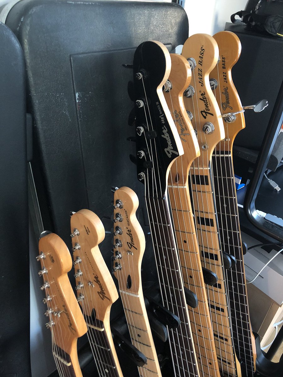 AnthonyDespite's tweet image. Time to rehearse, but I can’t decide which bass to play. #musicianproblems