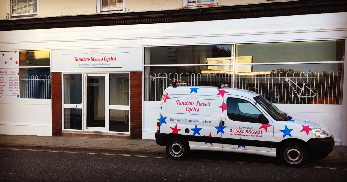 tandemsteves's tweet photo. WE ARE OPEN!! Come and see us from Monday 23rd July in our  beautiful new store 😍😍 #Lowestoft #lowestoftvision #tandemstevescycles #cylists #cycling #new https://t.co/m4cpG5p1EB