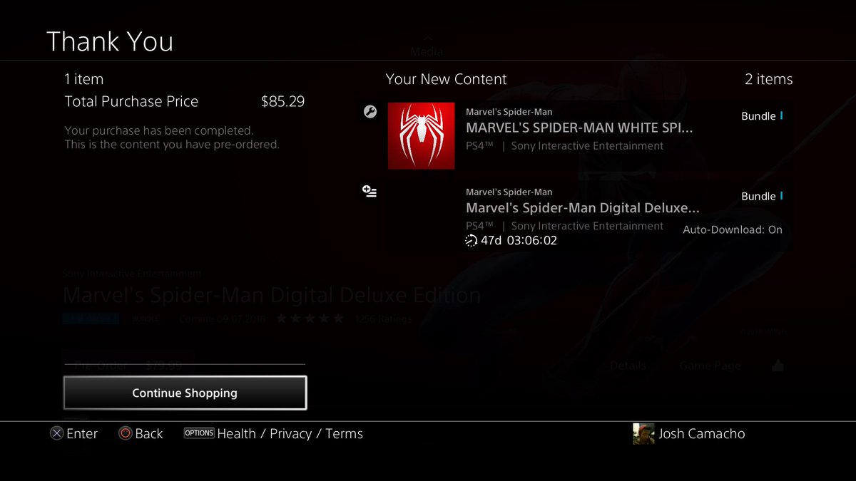 SPIDEYSK8RBOY's tweet image. When you finally pre-order #SpiderManPS4 #SpideySquad #SpideySquadForever @InsomniacGames @EvanFilarca @spidey_squad