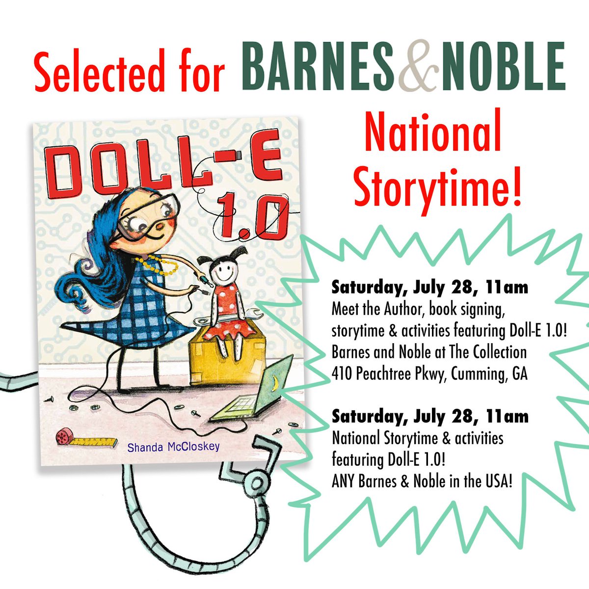 Visit your local B&N this Saturday at 11am for a DOLL-E 1.0 storytime!! shandamc.com/2018/07/doll-e… @lbschool @LittleBrownYR @BNKids