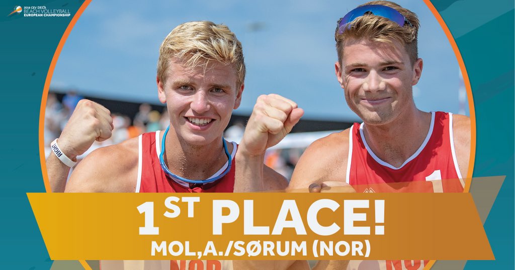 🎉 Your new Kings of Europe: Mol/Sørum 🇳🇴 #EuroBeachVolley
