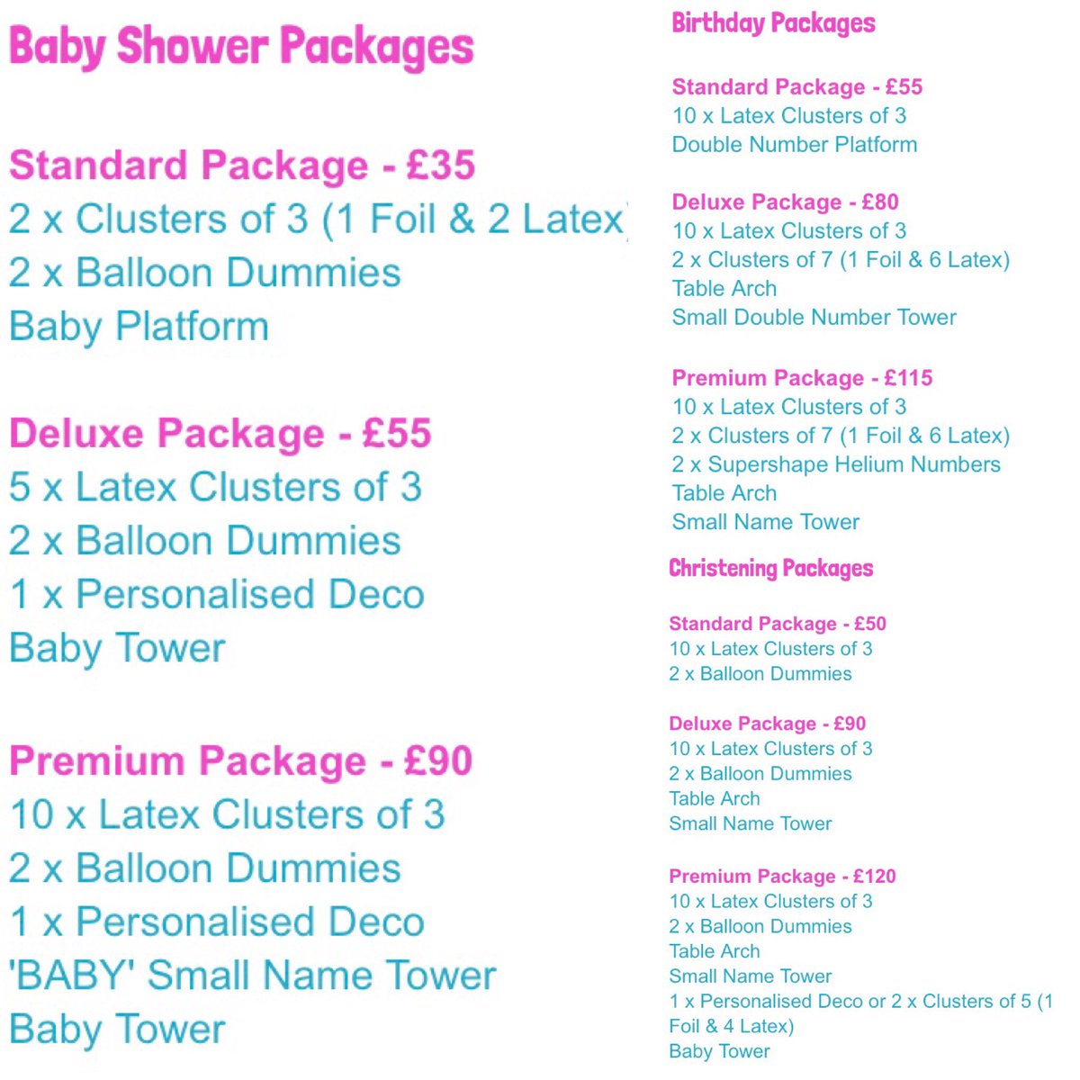 BalloonsBeyond_'s tweet photo. Check out our new #balloon packages for #christenings #birthdays #weddings #babyshowers #engagements #anniversaries &amp; #kidsbirthdayparty.
#houghtonlespring #sunderland #newcastle #washington #chesterlestreet #countydurham #durham #tyneandwear #hetton #peterlee #baby #bride #event https://t.co/XuOKAkINb7