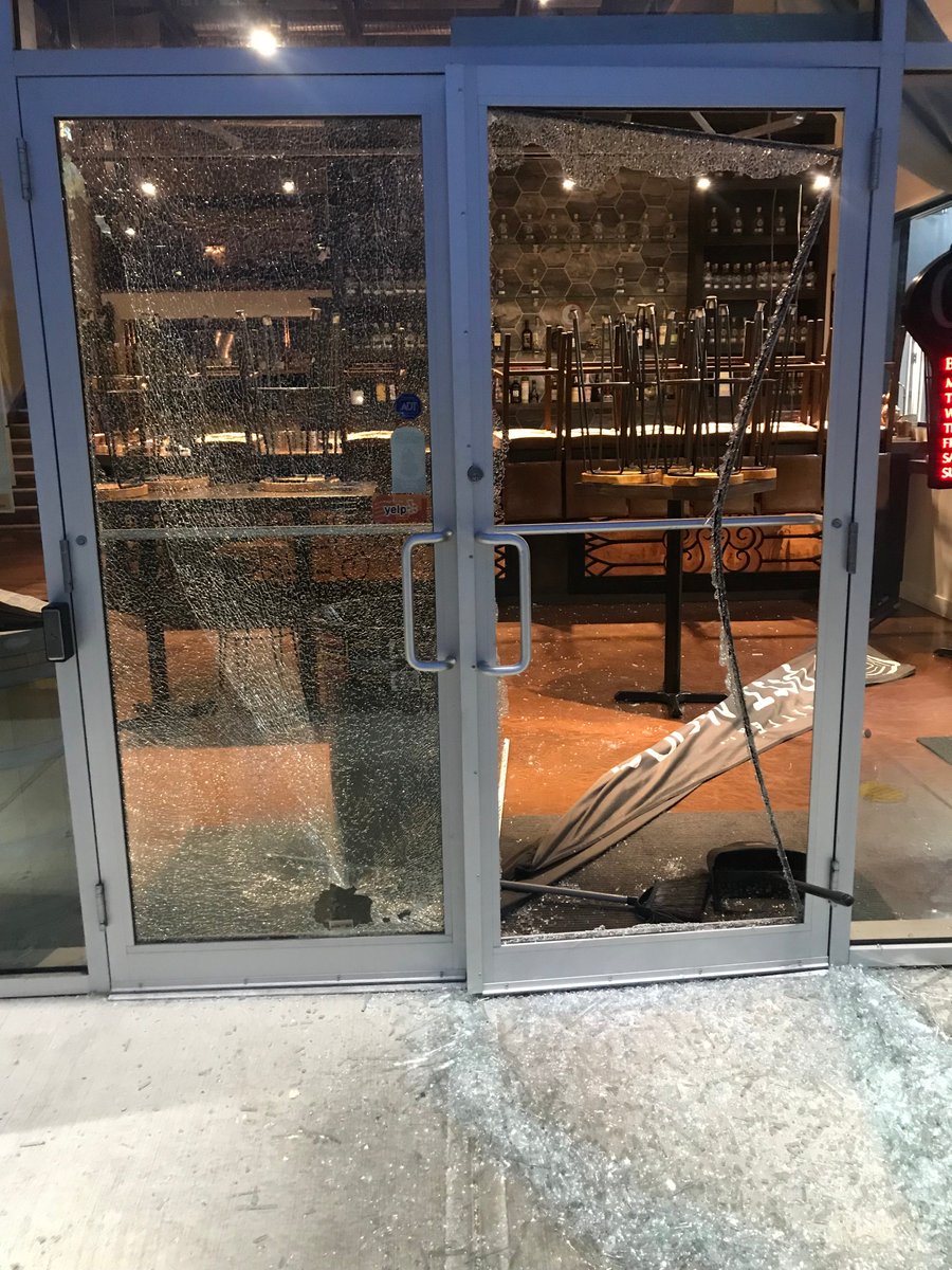 burwoodspirits's tweet photo. Look, we know folks really want some #ABcraftSpirits, but try visiting us during regular business hours. We're pretty friendly and have samples! No need to go all @koolaid man on our front door. #smallbusiness #ThwartedBreakIn @ADT @CstShaw https://t.co/mIEtl1IzpL