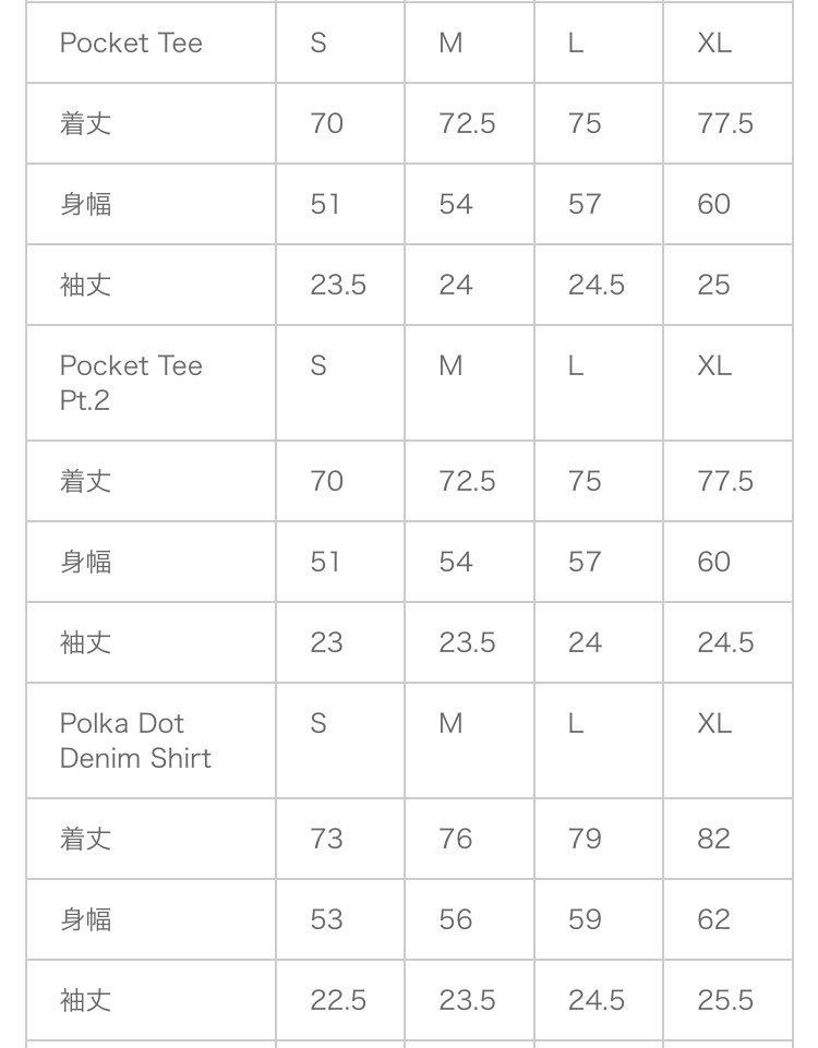Supreme 18'S/S サイズ表一覧 ※18S/S全アイテムサイズ表まとめ
