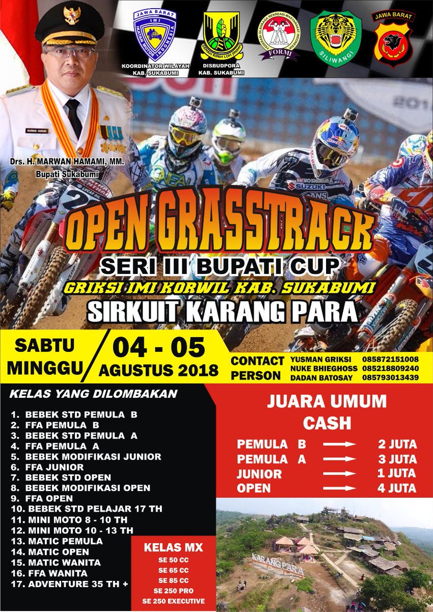 kebonmanggu's tweet photo. Knjungan Bupati Sukabumi ke #DestinasiWisataAlam #KarangPara Mninjau Ksiapan Sirkuit Kjuaraan GrassTreck Seri III Bupati Cup. #ManfaatDanaDesa
#4ProgramPrioritas #SorgaDesa #Embung #Prukades #Bumdes @kebonmanggu
@jokowi @EkoSandjojo @anwsanusi @taufikmadjid71 @fachrilabalado https://t.co/EOKfsONd3M
