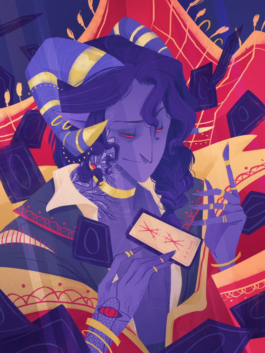 bailierosenlund's tweet photo. In light of recent events, heres a Mollymauk. Thanks for this great character. Long may he reign🍷 #CriticalRole #critterart #mollymauk #dnd https://t.co/hcZrnzd7U5
