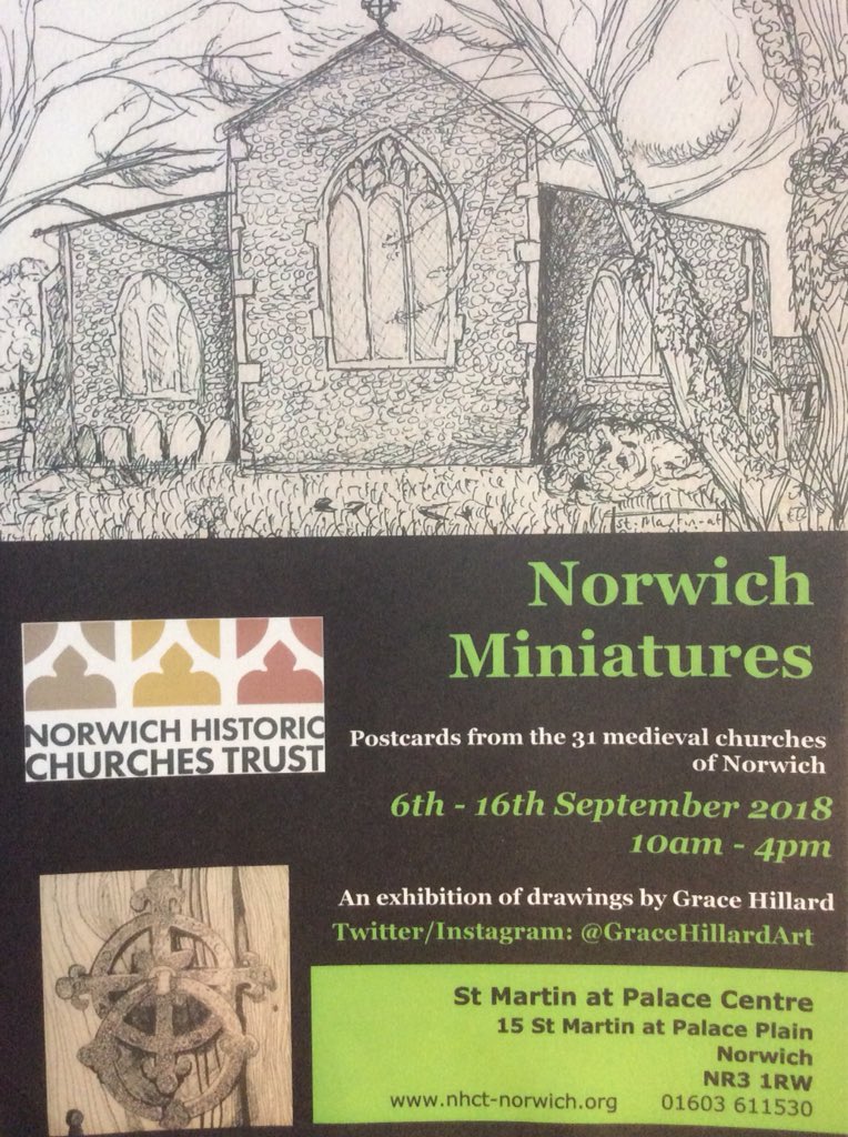 GJHArt20's tweet photo. Been super busy tying up loose ends as I leave the old job, and trying to find the threads of the new one but this is happening! #HandmadeHour @HandmadeHour #Norwich #miniatures #art #exhibition #church #medieval #drawing https://t.co/NN1bkke1m7