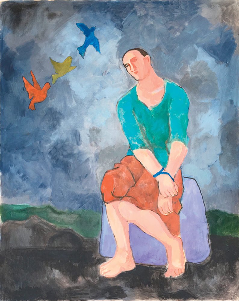 AniSWISSarts's tweet photo. Sandro Chia (Italian, b. 1946) - The Prisoner’s Dream, 2017 https://t.co/DBHxeuleIR