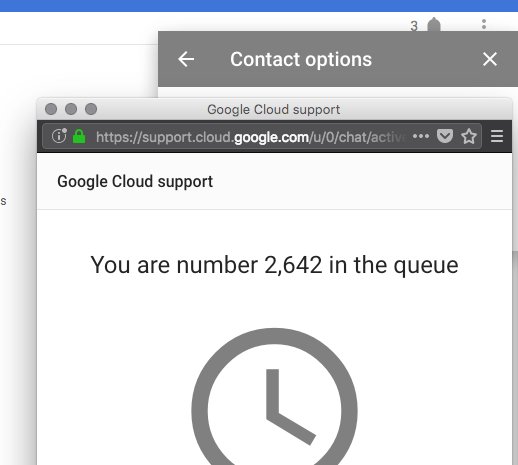 _authenticgoods's tweet photo. @gsuite @Google So it appears y'all might be understaffed, you say "chat is recommended" for support questions but the queue says otherwise #google #gsuite https://t.co/nrhUb3VOz3