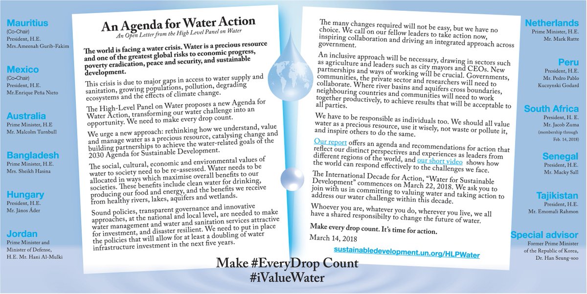 WorldBankWater's tweet photo. Governments, communities, the private sector and researchers should collaborate to find solutions to the water challenges – An urgent call for accelerated action on water: https://t.co/N6tWqZlfLt
Join us in committing #iValueWater! #everydrop https://t.co/vPX2EeEZu2