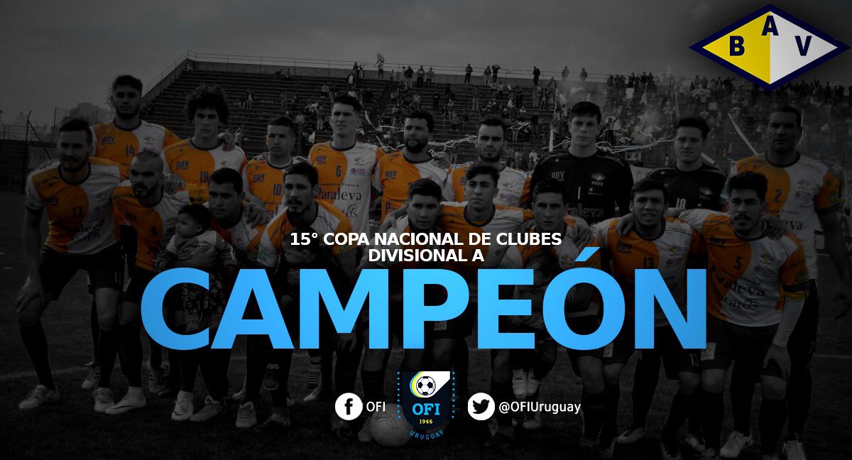 OFIUruguay's tweet photo. #COPAOFI
@bellavista_pay es el nuevo campeón de la Copa Nacional de Clubes tras vencer 2-0 (1-0 ida) a @Centralsanjose https://t.co/Rzmrb9TZlP