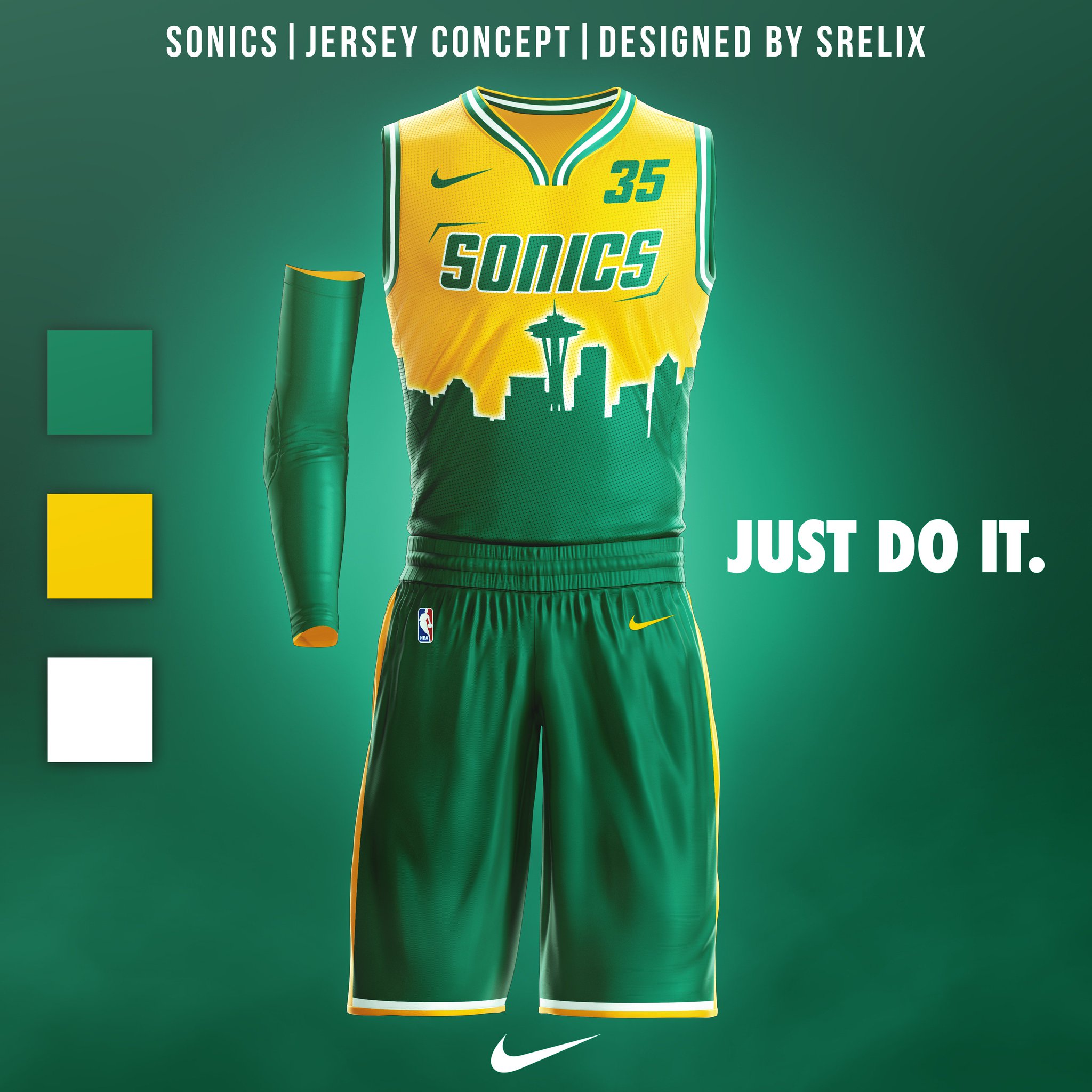 seattle supersonics jersey and shorts