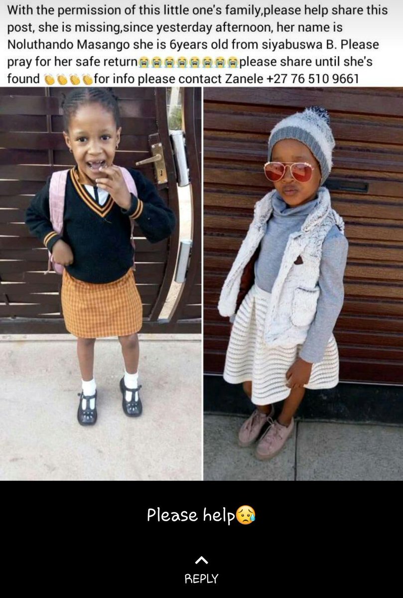 Bethuel_T's tweet photo. Let's help guys, please RT until they find her ... 

#BlackTwitter https://t.co/3nH3MJUtk7