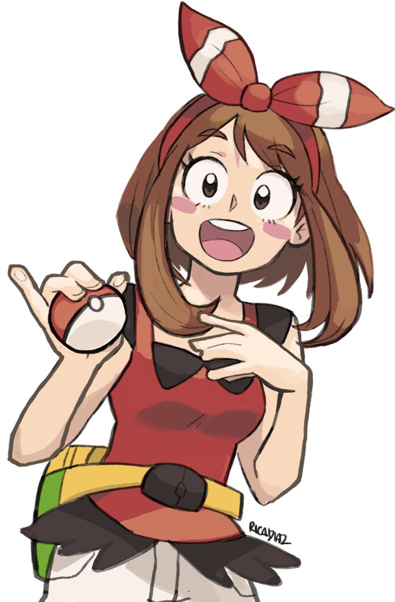 wwofmoi's tweet photo. I've always thought Uraraka and Bakugo could EASILY cosplay May and Gary. https://t.co/gpKEVFk557