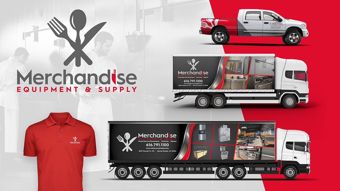 ErikGraphic's tweet photo. This was a branding project for a restaurant supply company. This included a logo, apparel, stationary, and vehicle graphics. #branding #graphicdesign #vinylprinting #logo https://t.co/XX8EFDsohL