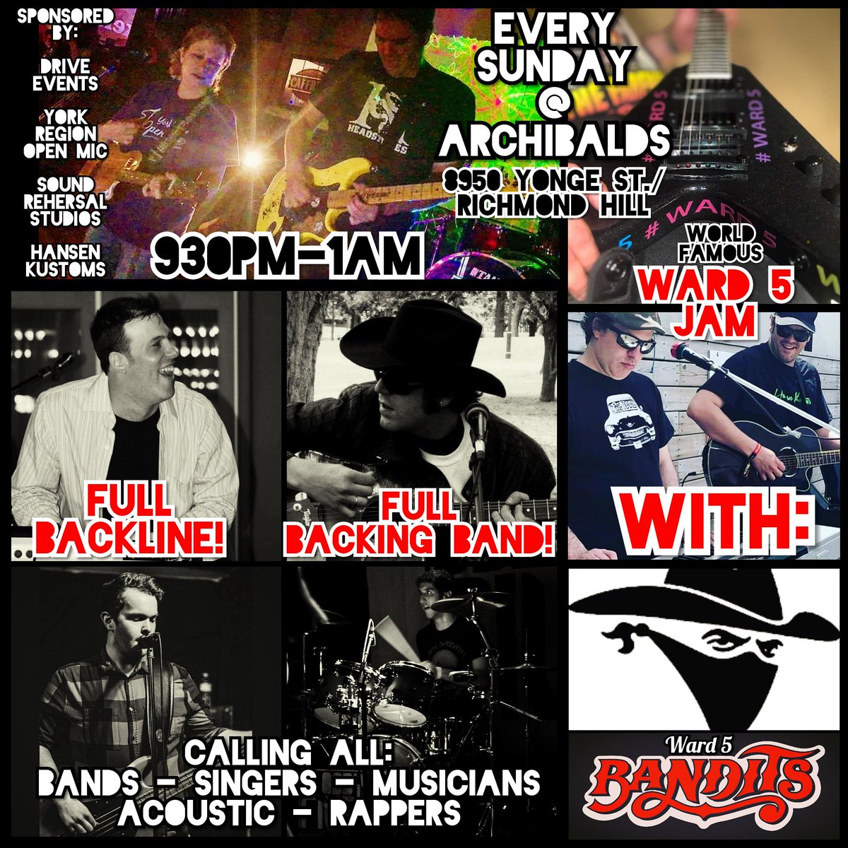 RHillLive's tweet photo. The world famous WARD 5 JAM
TONIGHT
@
ARCHIBALDS
#RichmondHill
With:
@mattgroopie
@ward5bandits
Sponsored by:
@driveevents247
@yropenmic
@ThesoundYR
@HansenKustoms
#Ontario #Canada #ward5 #openmic #livemusic #music #RT #ward5jam #musician #guitar #rockandroll https://t.co/sAV40bHRUS