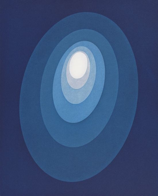 James Turrell is known for his installation works, which challenge the way we perceive light and space. In this 2013 print, he translates this effect into a 2-dimensional form. 

Live for bidding now in our "California Cool" auction: artnt.cm/2JH8UgK