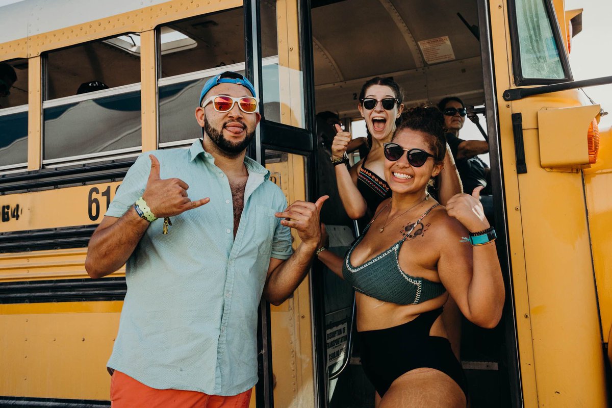 FloatFest's tweet photo. The cooooool bus 🌞 grab your shuttle and get ya tube on #KeepTheRiverClean #ThisIsFloatFest https://t.co/9L1PnG1fXz