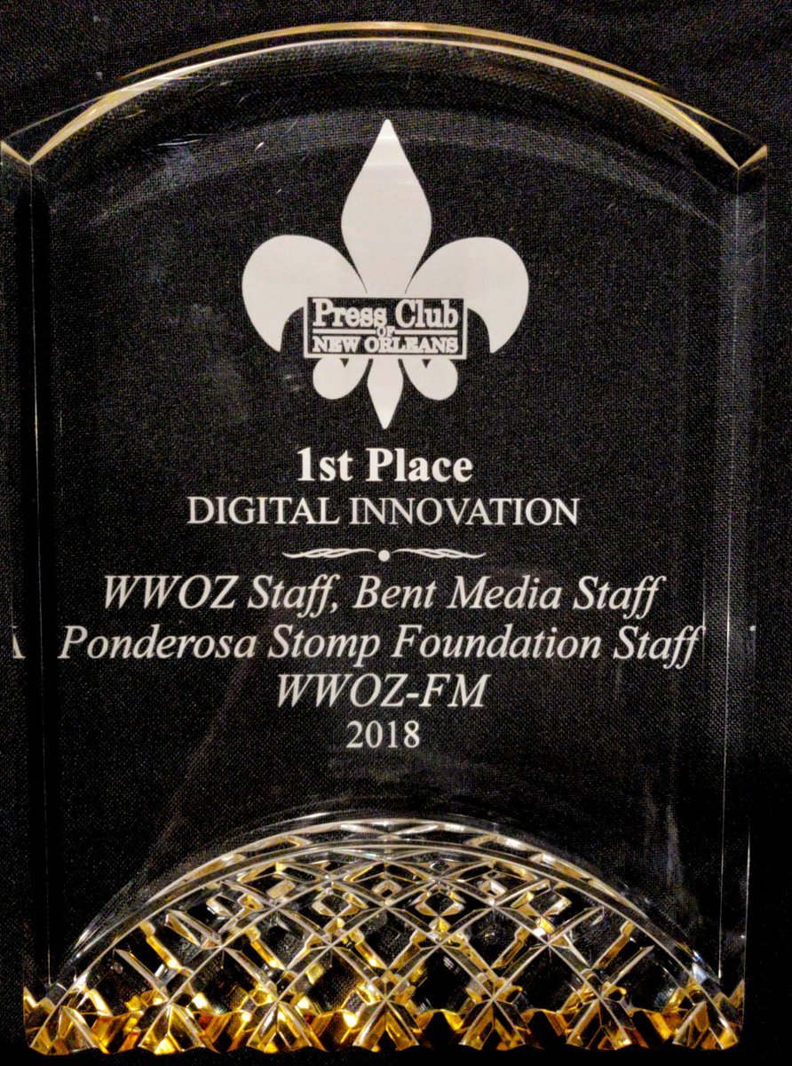 BentMedia's tweet photo. We won!! New Orleans Press Club Digital Innovation Award for A Closer Walk: New Orleans Music History, Block by Block. https://t.co/KUh9IoK9q8 Congrats All:  @WWOZ @ponderosastomp @BentMedia @mrjordanhirsch @rfertel https://t.co/WkWMUGuKZb