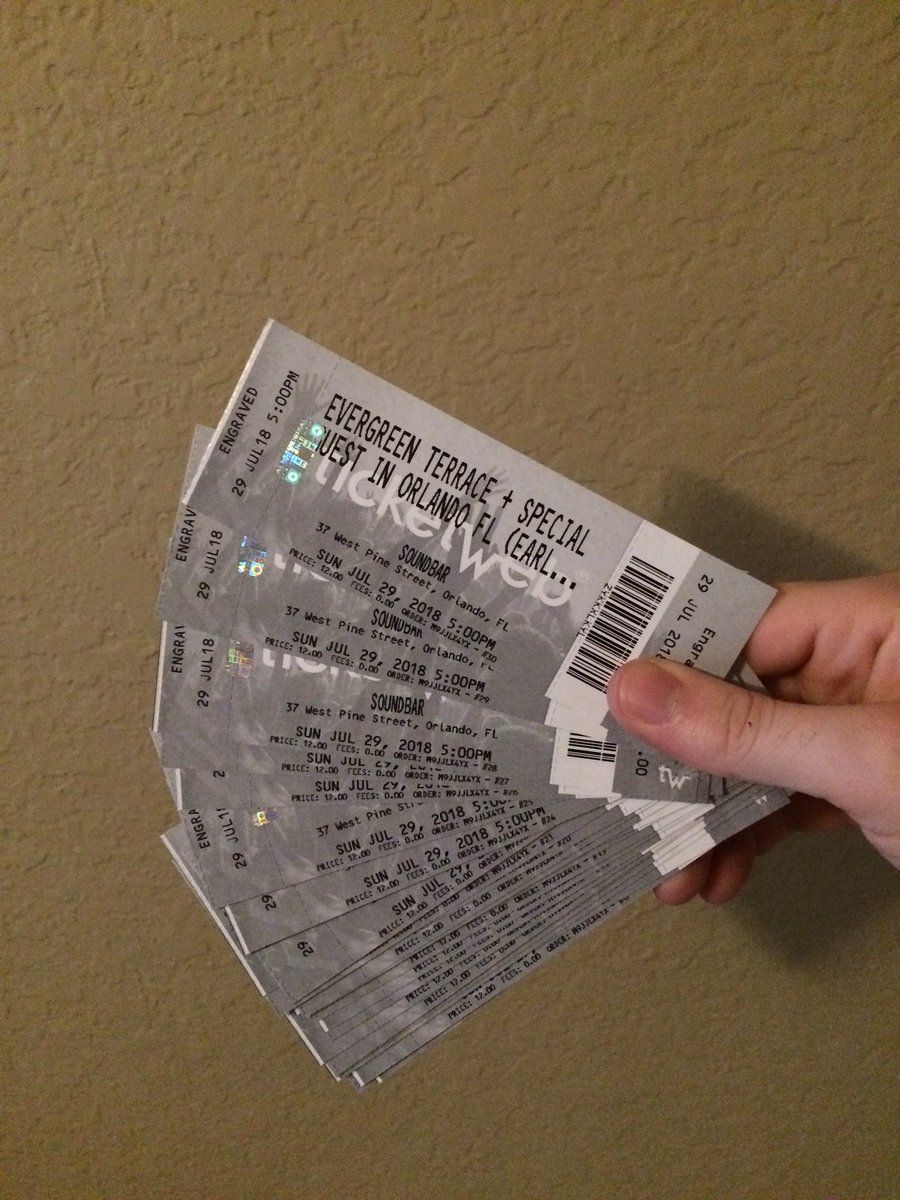 Yo come get ur tickets from us to see <a href="/EvergreenTerrac/">EVERGREEN TERRACE</a> on JULY 29th at <a href="/SoundbarOrl/">Soundbar.</a> with our friends in <a href="/YGbandFL/">Young Ghosts</a> !!