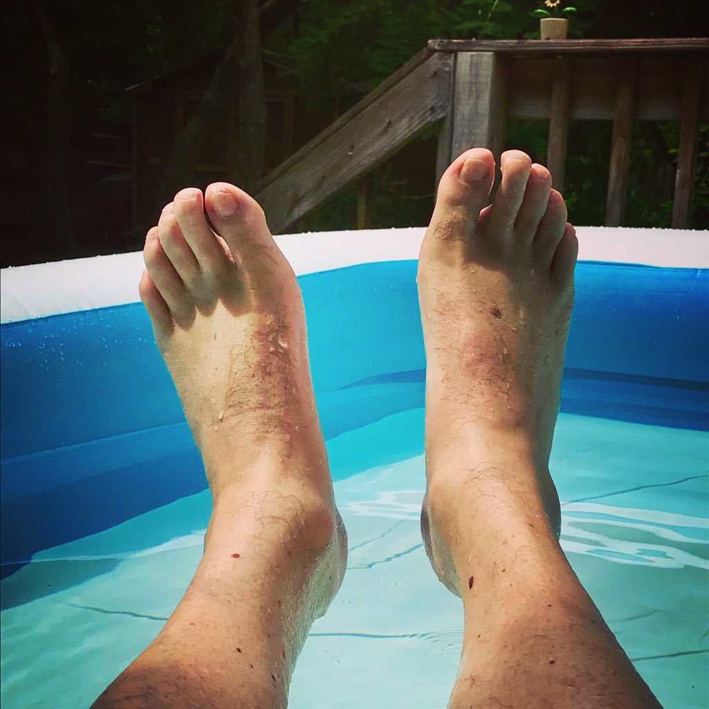 juststaycom's tweet photo. Listening to Keb’ Mo’ sing “America The Beautiful” while relaxing in the backyard pool all alone and ok with it. #brokeandhappy  #goodtimes #blues #feet https://t.co/N693iaDEEx