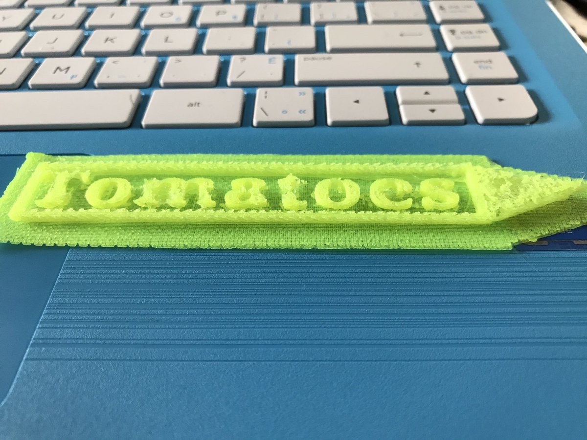Lkennedy37's tweet photo. 1st plant marker attempt, 2nd is already an improvement Fiddling with setttings, troubleshooting filament additions, writing down steps that worked Getting closer to knowing what I'm doing with @TILTHRCE #makercart 3-D printer #MakingForAPurpose https://t.co/4grW8RaYyM