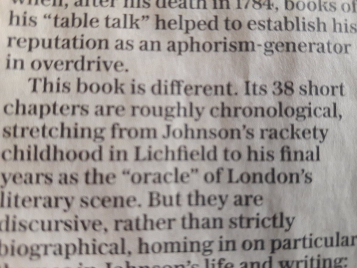 JonoTourism's tweet photo. Review article in today's Sunday Telegraph by Orlando Bird on the new @henryhitchings book on Samuel Johnson including his birth / life in #Lichfield @SamuelJohnsonBM #dictionary #literature #books https://t.co/iiRrLgG7qM