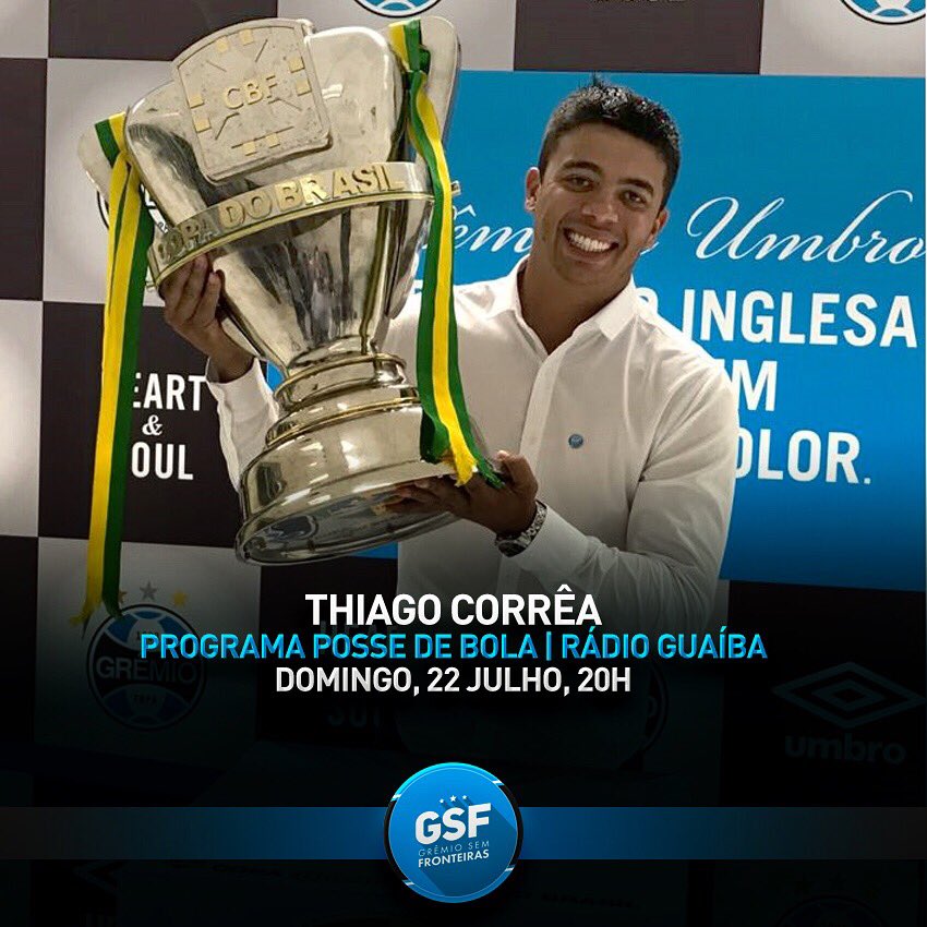gremiosfr's tweet photo. Acompanhe HOJE a participação do Grêmio Sem Fronteiras no #PosseDeBola, da @GuaibaEsportes. 

O diretor e integrante do grupo, Thiago Corrêa, participa ao vivo do programa, a partir das 20h. 
AM 720 e FM 101.3

#Gremio 
#GremioSemFronteiras 
#GSF  
#GSFNaMidia https://t.co/71WqqQDhld