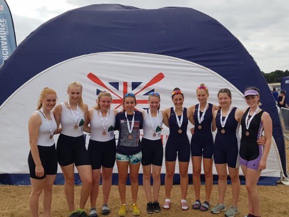 jontyw22's tweet photo. Great to organise ...as an @OldDunelmians rower and ex Head of Rowing @DSBC1847 a girls composite 8 for #BJRC18 of @KSCBC (my School now) @DSBC1847 and @MIRCJuniors and then get a medal...esp with daughter stroking! #chipoffoldblock https://t.co/IQBErXAyjA