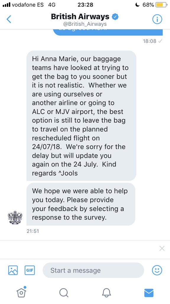 itsmissfitz's tweet photo. @British_Airways @alex_cruz Stop lying. Get my baby’s bag on the next flight to Spain ASAP. You could have had it on 4 flights today from London but you don’t care because #BritishAirwaysHatesBabies #BritishAirways #brokenPromises #Care #Baby #customer https://t.co/RP6W6khcI3