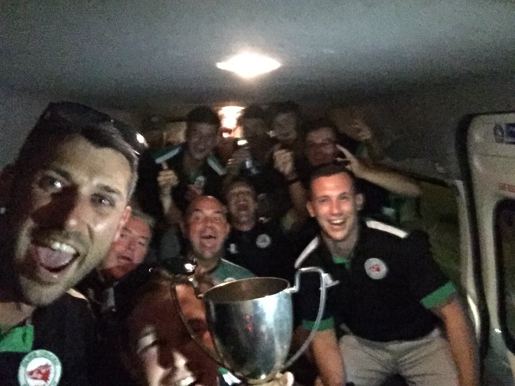The boys are on their way back. @swpcl T20 Trophy in hand. 🏆 #ynyparc #winners #winningbeers #teammates #friends #champions