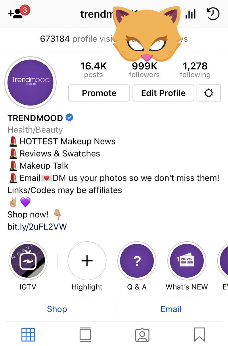 Trendmood's tweet image. About to hit 1 MIL on instagram!!! 🙀🙀🙀
