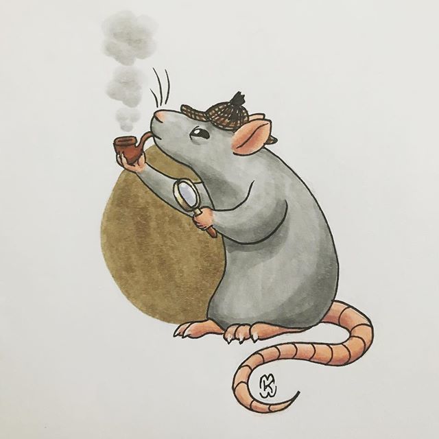 dappercapart's tweet photo. Did a commission for my Mum the other day, inspired by a friend’s Sherlockian title 🔍🐀 #art #commission #rat #sherlockholmes #markers #copics #elementarydearwatson https://t.co/s6TpJ8eEV6 https://t.co/jBkXVbKgUZ