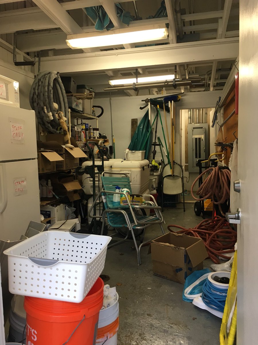 vacpool's tweet photo. Before, during, and after! The storage room was badly in need of organizing and a thorough cleaning, and #pooloftheweek2018 is the perfect excuse! @CrystalAquatics are the best! https://t.co/AQDhBhlnCi