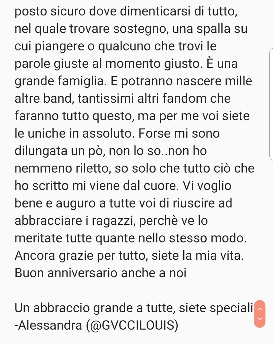 GVCCILOUIS's tweet photo. Ci tenevo a scrivere qualcosa per voi, perchè questo non è solo l'anniversario dei ragazzi. È anche il nostro. 8 anni fa non è nata solo una band.. è nata anche una bellissima e grandissima famiglia. Non è nulla di che, ma spero apprezziate. Vi voglio bene

#8YearsOfOneDirection https://t.co/WTMiwhtiQY
