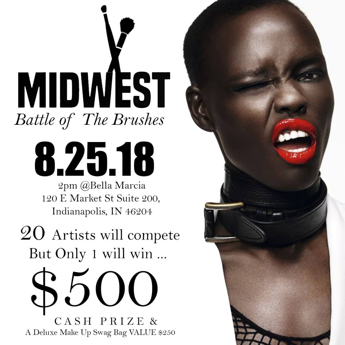 Kee89905037's tweet photo. I'm calling all Midwest #makeup artist for the Battle of the Brushes Competition going down Aug 25th Indianapolis IND at the Bella Marcia if you got what it takes or know of a dope MUA who wants to win $500 cash please te'll them to email Alimaalbari@gmail.com https://t.co/tx1ixLcm60