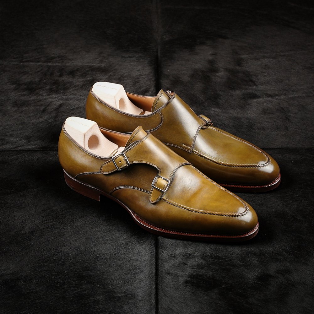 gentsgazette's tweet photo. What would you wear with these green hand stitched double monk shoes? https://t.co/cCFZvsLgv7