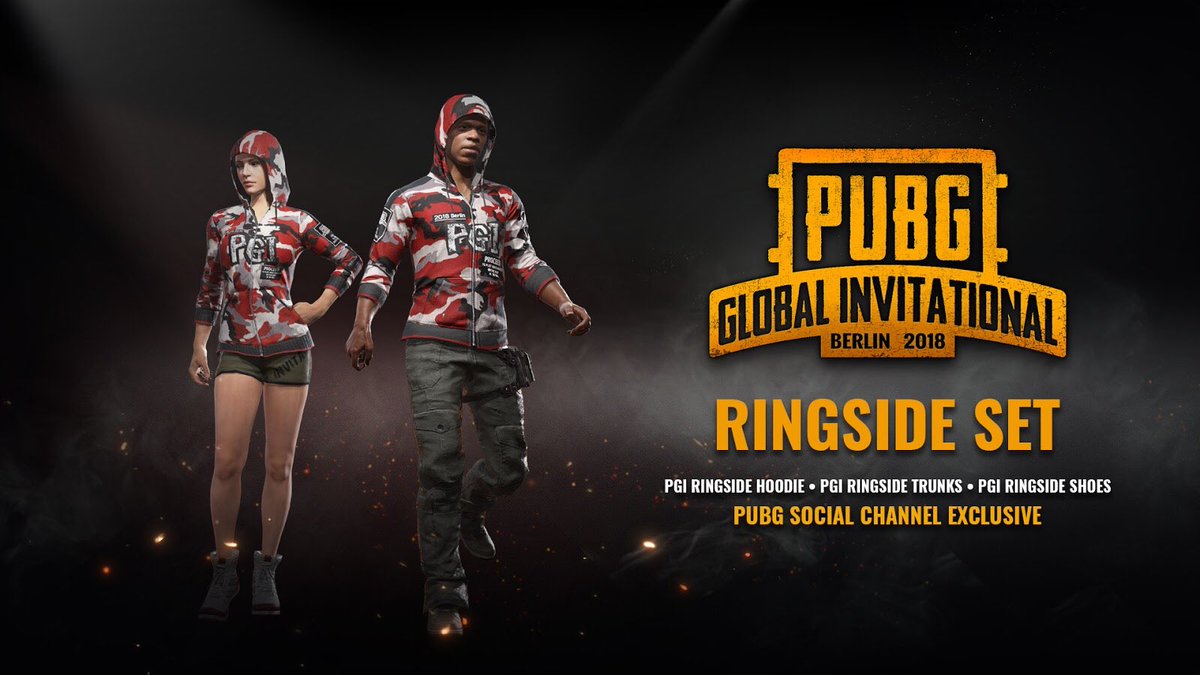 G_itxhy's tweet photo. After the Title Set, we now also have A BUNCH of #RingsideSet @PUBG #PGI2018 keys to give away! (definitely keeping one that hoodie is 🔥)

✅ Follow
✅ Like
✅ Retweet
 
👆for a chance to win 👍

Ringside Set winners will be chosen first night of PGI 7/25 🙏🏽 https://t.co/JysbNCehYE